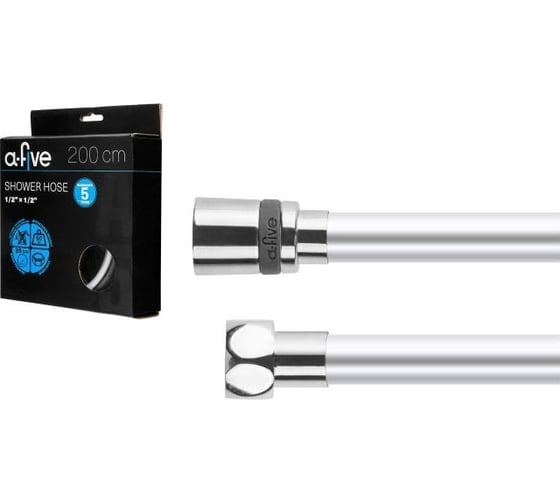 Изображение товара Душевой шланг a-five PVC, 1/2 г-г 200 см, серебро, A5-026