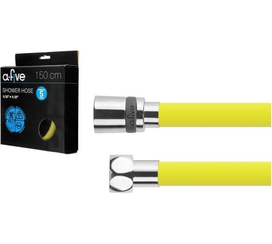Изображение товара Душевой шланг a-five Si, 1/2 г-г 150 см, жёлтый, A5-033LLW