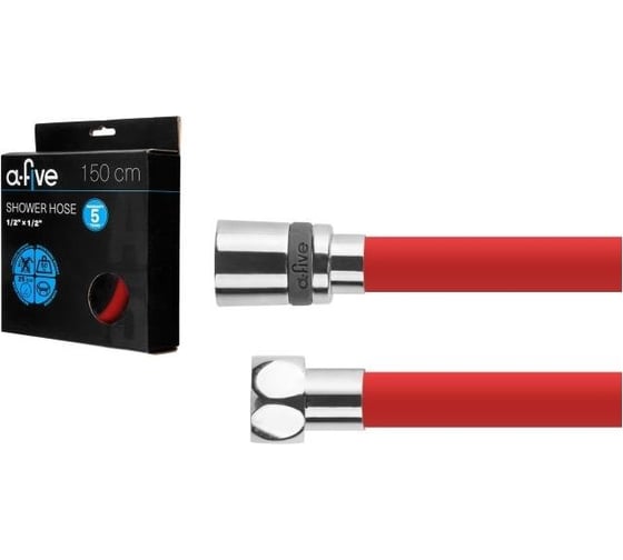 Изображение товара Душевой шланг a-five Si, 1/2 г-г 150 см, красный,  A5-036RD