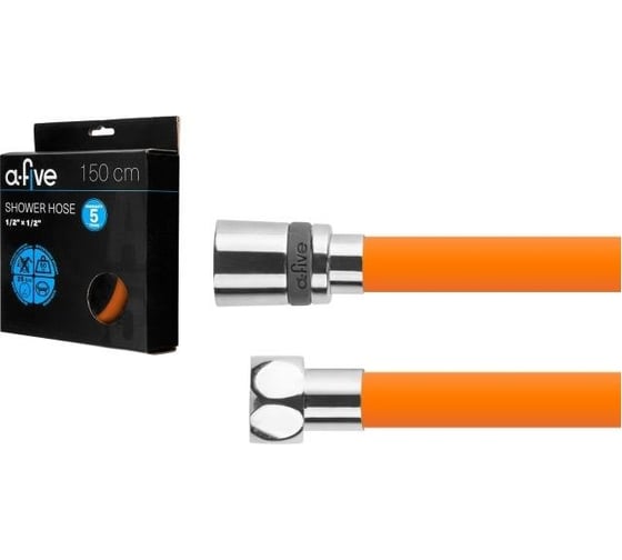 Изображение товара Душевой шланг a-five Si, 1/2 г-г 150 см, оранжевый, A5-035RNG