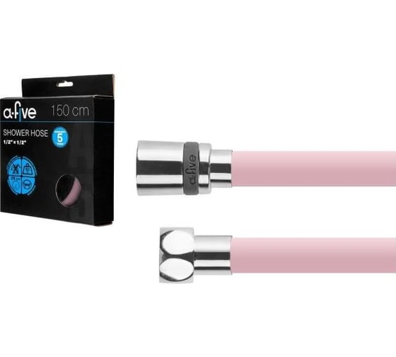 Изображение товара Душевой шланг a-five Si, 1/2 г-г 150 см, розовый, A5-030PNK