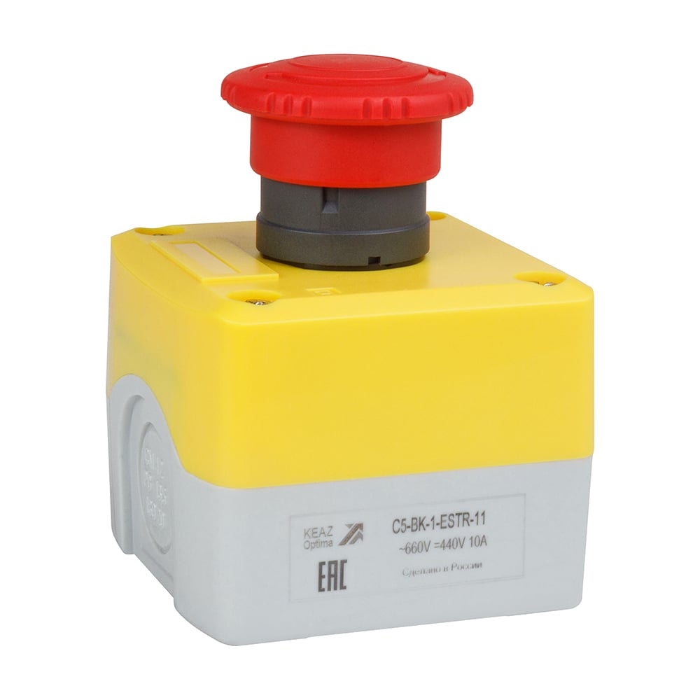 Изображение товара Пост кнопка аварийной остановки КЭАЗ OptiSignal D22 C5-BK-1-ESTR-11