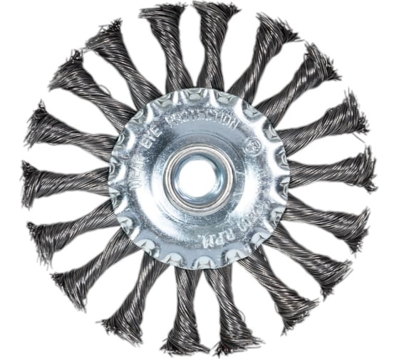 Изображение товара Корщетка дисковая витая стальная с резьбой M14, 115 мм HOEGERT TECHNIK HT7D741