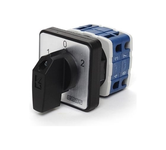 Изображение товара Двухфазный переключатель управления двигателем Emas 1-0-2 16А,400В. PSA016KD234S