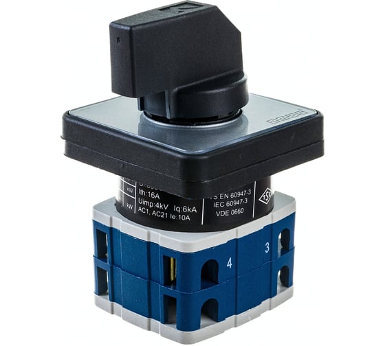 Изображение товара Трехфазный переключатель управления двигателем Emas 0-1 10А, 400В. PSA010AK331S