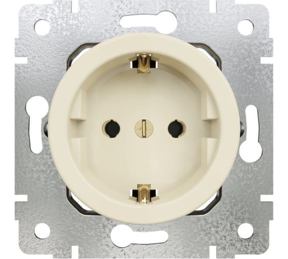 Изображение товара Розетка Мезонинъ с заземляющим контактом, для скрытой установки, цвет - слоновая кость, серия Лахта/ Лахта СенатЪ GE35301-02