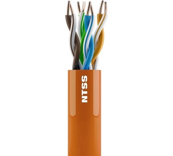 Изображение товара Кабель витая пара NTSS U/UTP 5e 4 пары одножильный 24AWG медь 305м внутренний нг(А)-HF (LSZH) оранжевый NTSS-IN-UTP4-5е-LSZH-OR