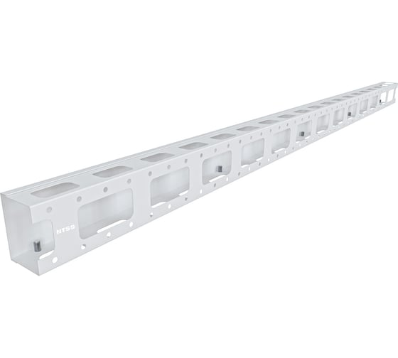 Изображение товара Органайзер кабельный вертикальный NTSS 42U с крышкой, ширина 100мм, для шкафов серии R шириной 800мм, серый RAL 7035 NTSS-VORGC-42U-1