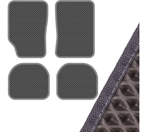 Изображение товара Коврик салона SKYWAY универсальный левый руль 4 пр. EVA серый S01702093