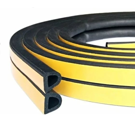 Изображение товара Уплотнитель STARFIX профиль D, черный, 9x8 мм, 6 м SF1012-03