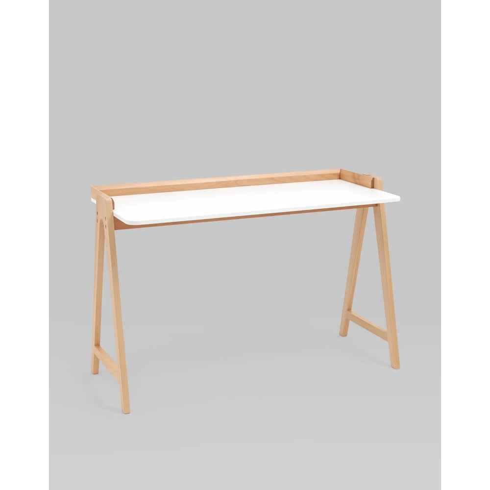 Изображение товара Письменный стол Group Pyramid 118х53, белый/светлое дерево, скандинавский стиль