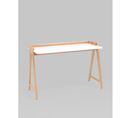 Изображение товара Стол письменный Стул Груп Pyramid 118х53, белый/светлое дерево T-002-P white / natural