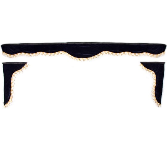 Изображение товара Ламбрекен лобового стекла со шторками SKYWAY 220см/33х60 темно-синий S01203038