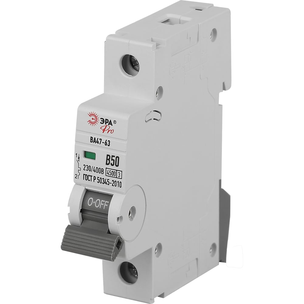 Изображение товара Автоматический выключатель ЭРА PRO VA631P50B4.5 50А 1П IP20 на DIN-рейку