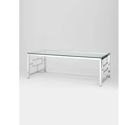 Изображение товара Журнальный стол Стул Груп 120х60 БРУКЛИН, прозрачное стекло, сталь серебро ECT-013