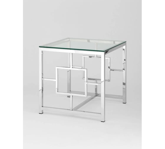 Изображение товара Журнальный столик Стул Груп БРУКЛИН, прозрачное стекло, сталь серебро EET-013