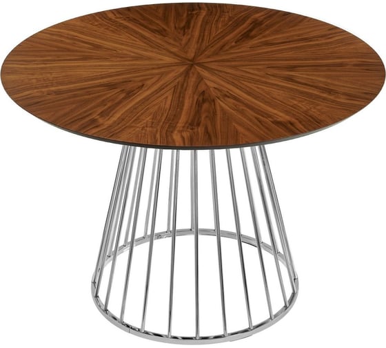 Изображение товара Стол BRADEX Liverpool диаметр 110 см, шпон орех, лучевой набор, с хромированными ножками RF 0519