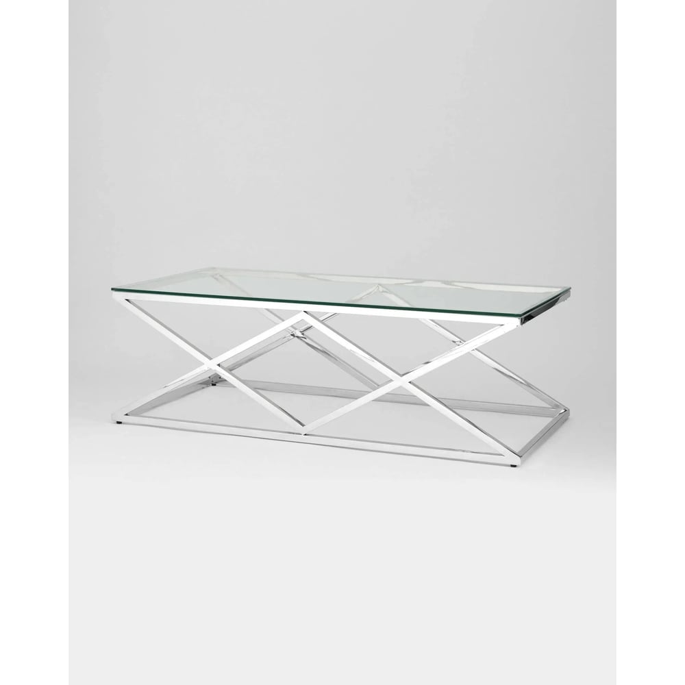 Изображение товара Журнальный стол Стул Груп 120x60 ИНСИГНИЯ прозрачное стекло сталь