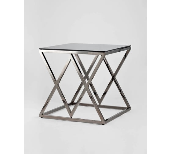 Изображение товара Журнальный стол Стул Груп 55х55 ИНСИГНИЯ, стекло smoke, сталь темный хром EET-026-BG-SK