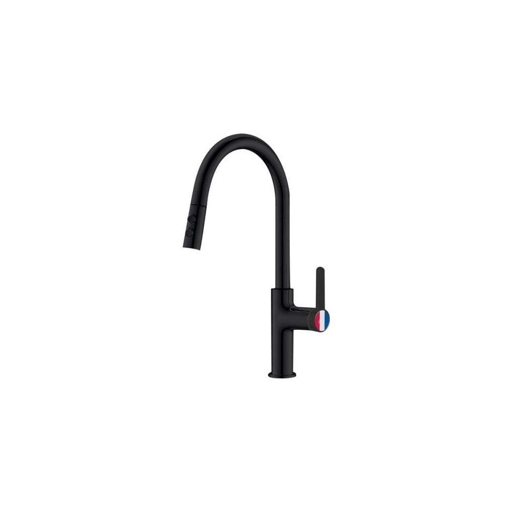 Изображение товара Смеситель для кухни A-five Lotus с выдвижным изливом черный