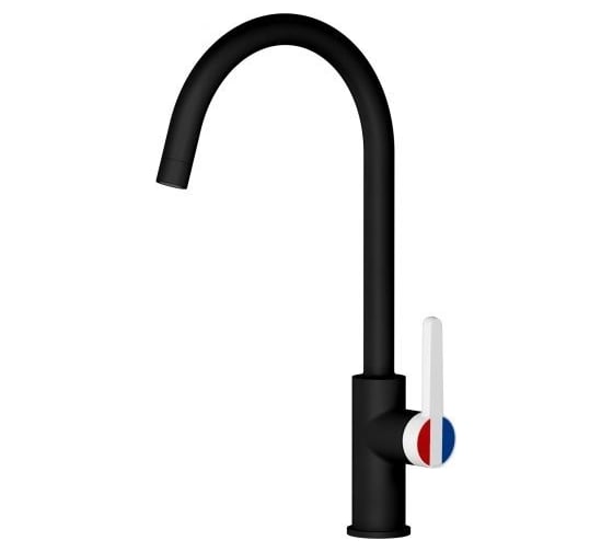 Изображение товара Смеситель для кухни A-five Rose латунь, D35, черный + белый А5-0824