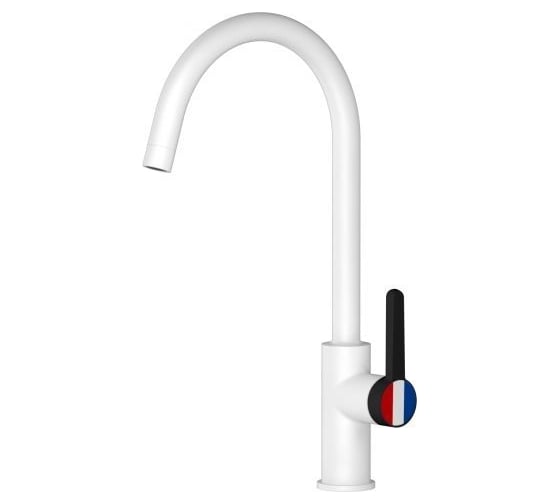 Изображение товара Смеситель для кухни A-five Rose латунь, D35, белый + черный А5-0924