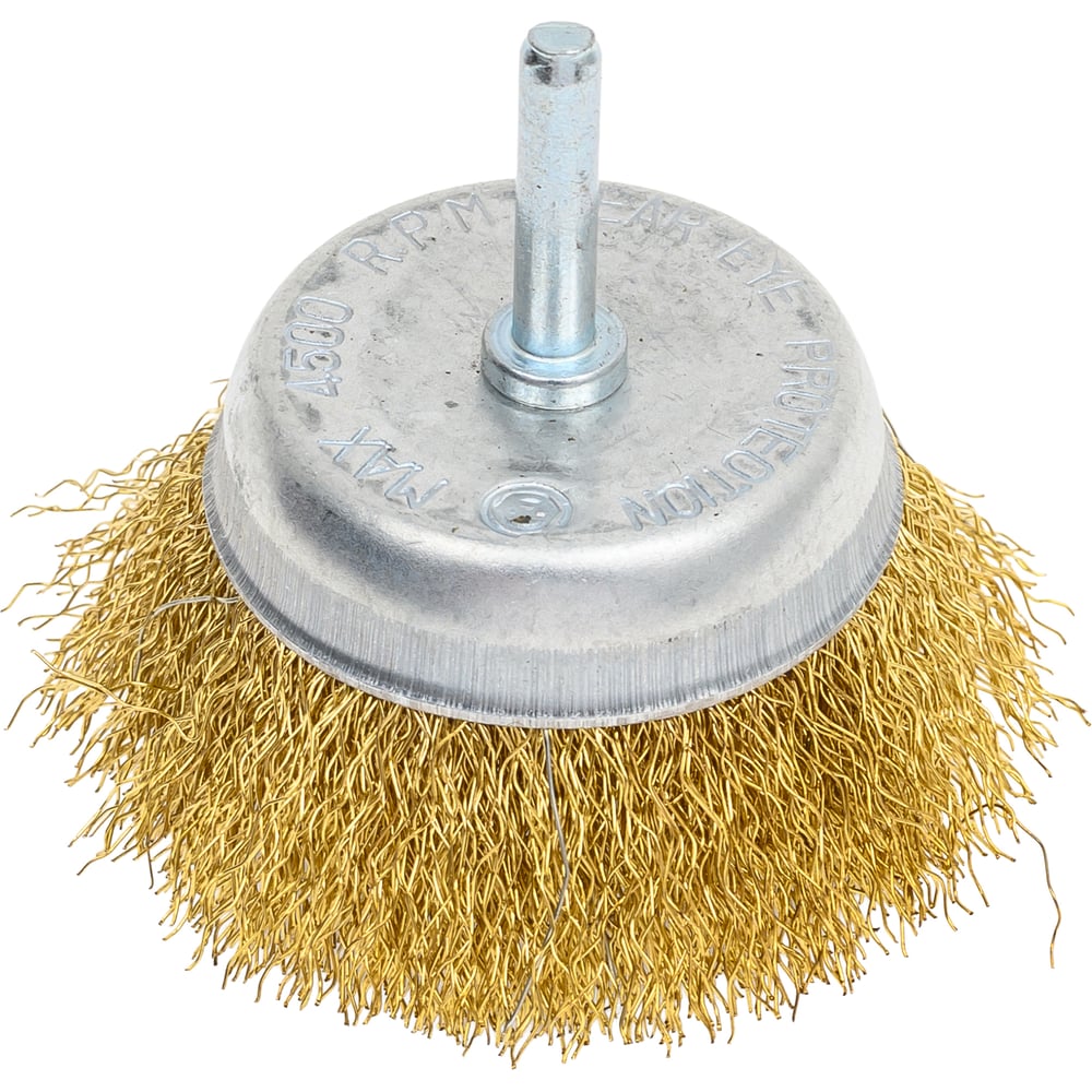 Изображение товара Щетка металлическая со шпилькой чашка 75 мм для дрели ON