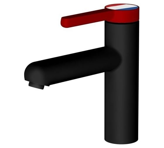 Изображение товара Смеситель для умывальника A-five Rose латунь, D35, черный + красный А5-1021