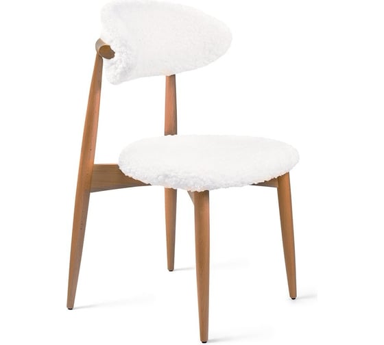 Изображение товара Стул BRADEX Lucas белый, искусственный мех, с ножками цвета орех RF 0685
