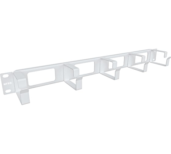 Изображение товара Организатор кабельный горизонтальный NTSS крепление 19 1U с окошками, 5 колец глубиной 65мм, металл, серый RAL 7035 NTSS-HORG-O-1U-5(65)