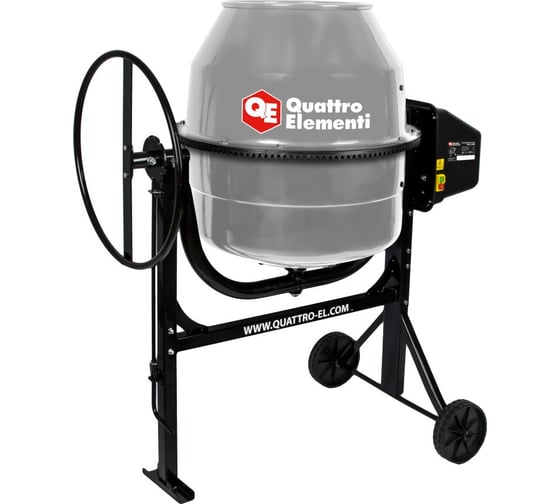 Изображение товара Бетоносмеситель QUATTRO ELEMENTI Terra 200 1000 Вт, 200 л, 23 об/м, замес 119 л, чугунный венец 917-995