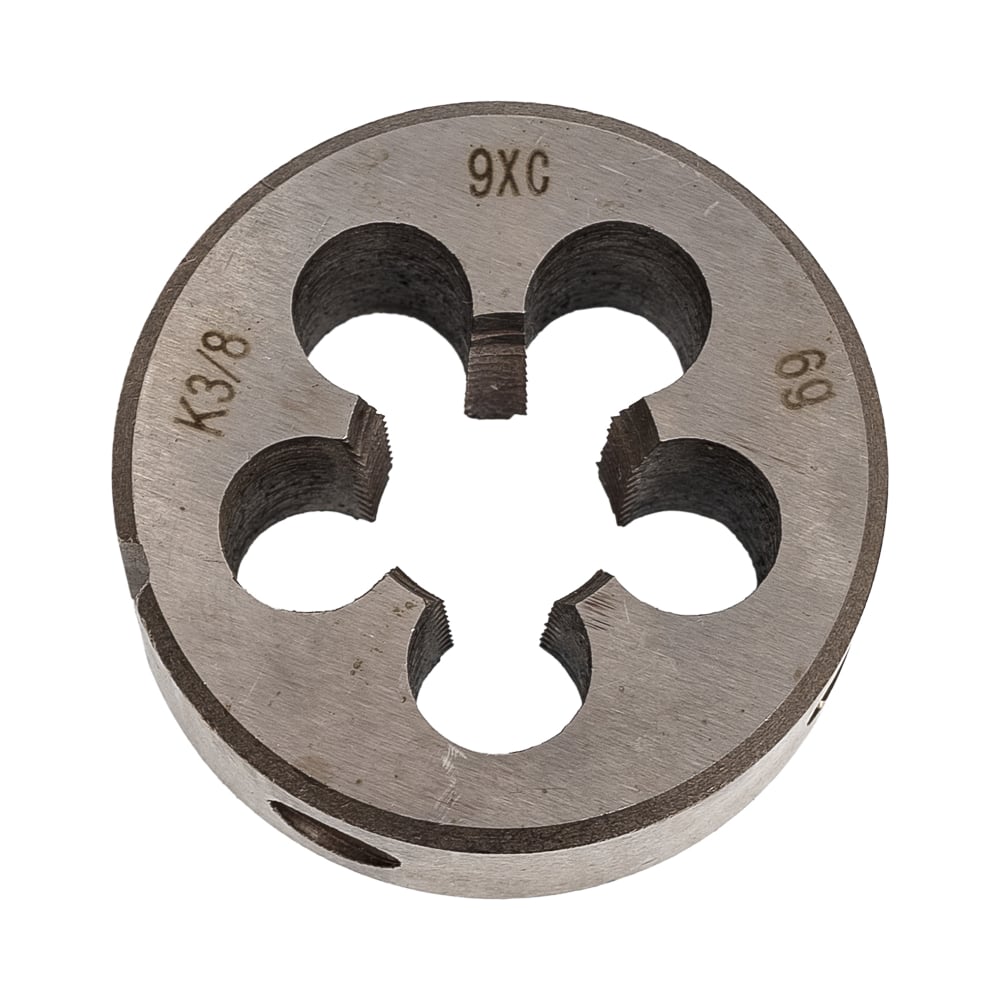 Изображение товара Круглая плашка БИЗ К 3/8 3/8pk из стали 9ХС для резьбовых соединений