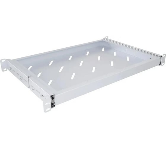 Изображение товара Полка выдвижная NTSS глубина 300мм, крепление 19 1U, для шкафов глубиной 600мм, серый RAL 7035 NTSS-MSKB-FS-600
