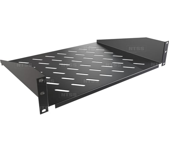 Изображение товара Полка NTSS переднего крепления, глубина 350мм, крепление 19 2U, черный RAL 9005 NTSS-FF-350-BL