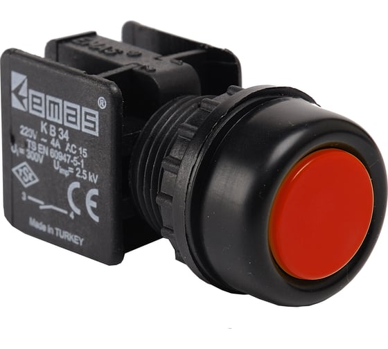 Изображение товара Водозащитная кнопка Emas красная 1НО, KB34RK