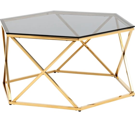 Изображение товара Журнальный столик Стул Груп Круз 93х80, стекло smoke, сталь золото ECT-187-TG
