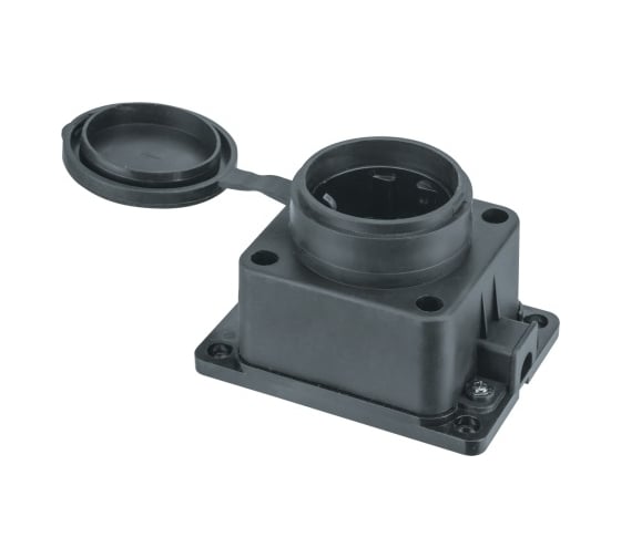 Изображение товара Розетка Navigator NCA-BLR1-01-16A-E-IP44-BL, с заземлением, настенная, черная 61370