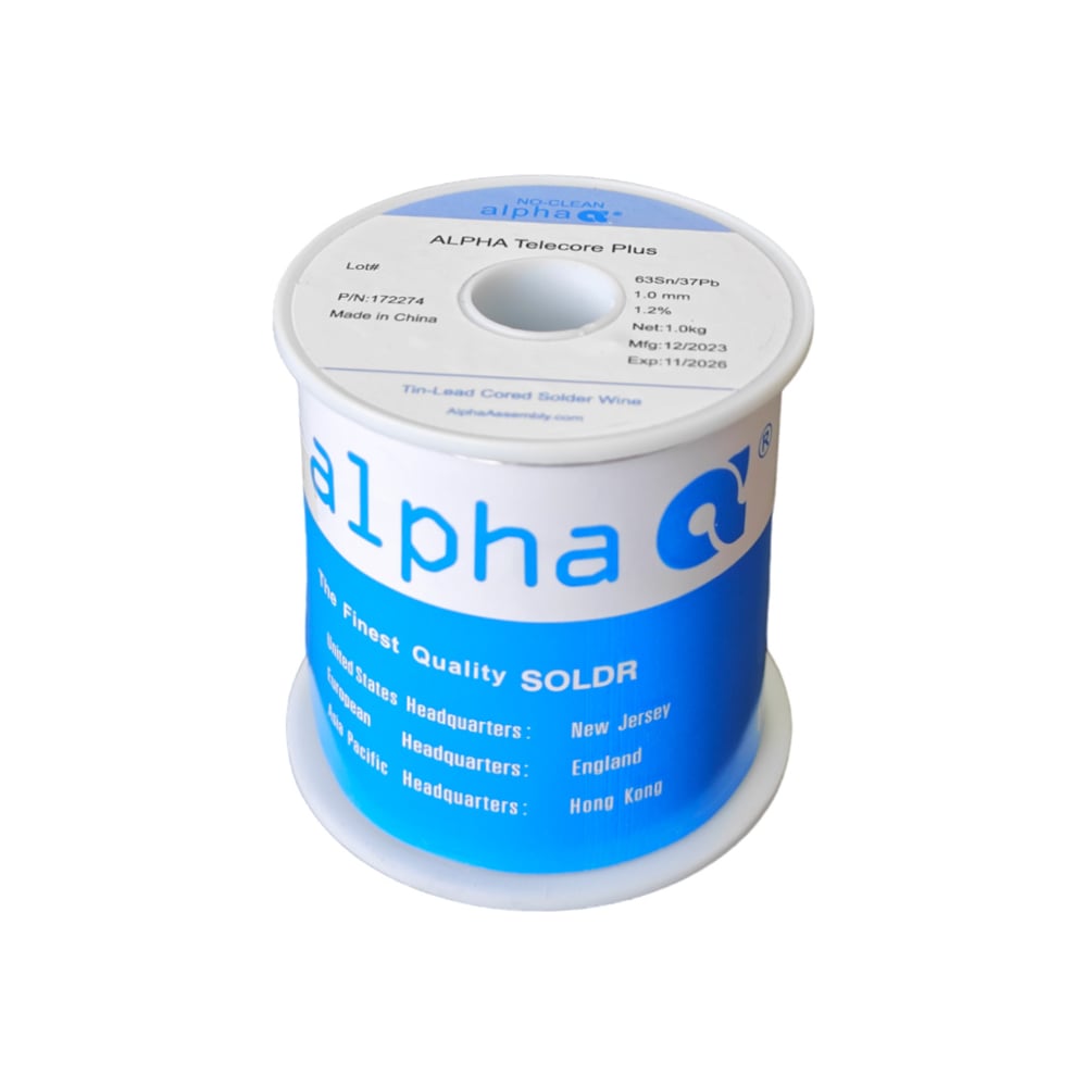 Изображение товара Припой трубчатый TELECORE PLUS 1 мм 1 кг для пайки алюминия меди серебра латунь