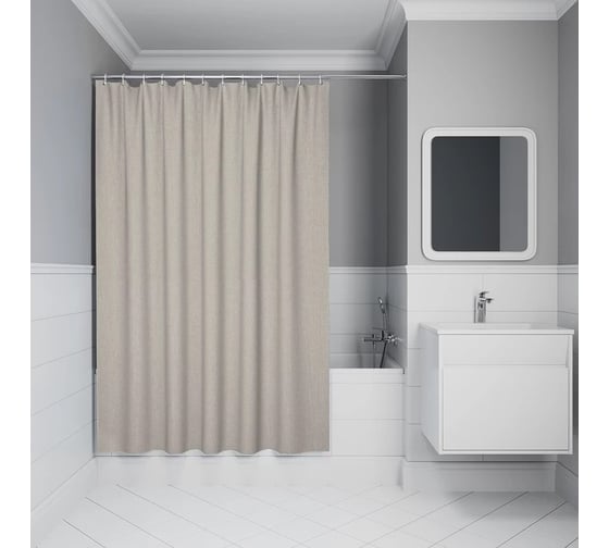 Изображение товара Штора для ванной IDDIS, 200x180 см, полиэстер, бежевый, DL02P18i11