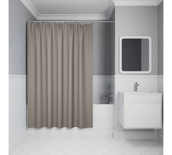 Изображение товара Штора для ванной IDDIS, 200x180 см, полиэстер, бежевый, DW02P18i11