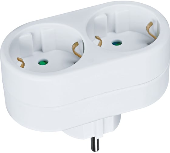 Изображение товара Разветвитель Navigator NAD-L-2E-C-WH, с заземлением, 2 гнезда 94670