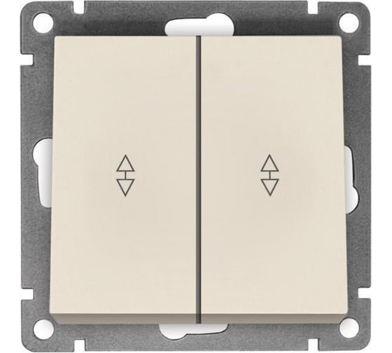 Изображение товара Проходной двухклавишный выключатель UNIVersal серия "Афина ", скрытой установки, 10А, 220В, слоновая кость (ivory), еврослот A0026-I