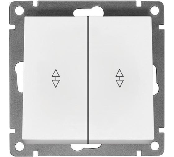 Изображение товара Проходной двухклавишный выключатель UNIVersal серия "Афина ", скрытой установки, 10А, 220В, белый, еврослот A0026