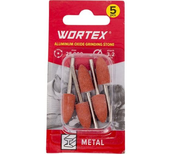 Изображение товара Шлифовальный камень из оксида алюминия 9.5 мм, 5 шт WORTEX ETCA3229518