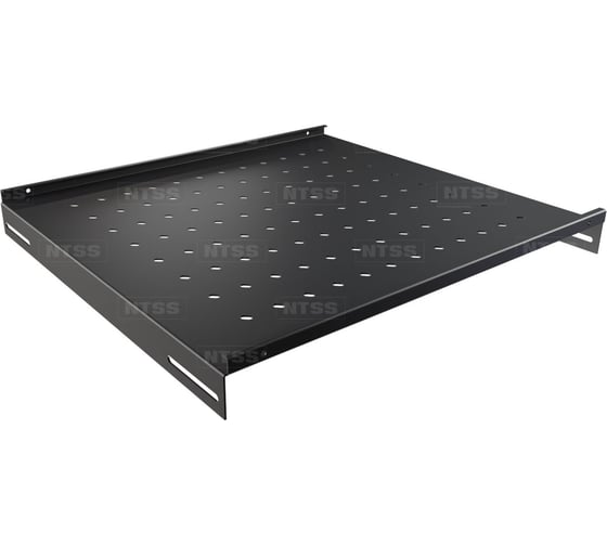 Изображение товара Полка стационарная NTSS 470x350мм, для напольных шкафов глубиной 600мм, нагрузка до 100кг, черный RAL 9005 NTSS-FS-H-600-BL