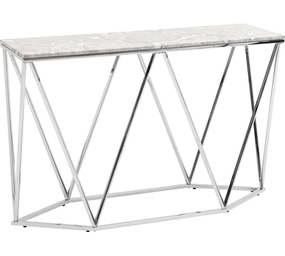 Изображение товара Консоль Стул Груп Авалон 122х41, серый мрамор, сталь серебро ECST-0551