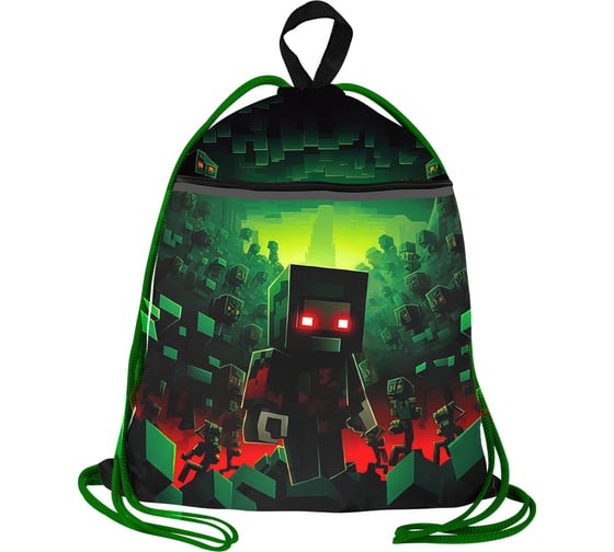 Изображение товара Мешок для обуви BRAUBERG с петлей, светоотражающая полоса, 2 отделения, 46x36 см, Night warrior 272396