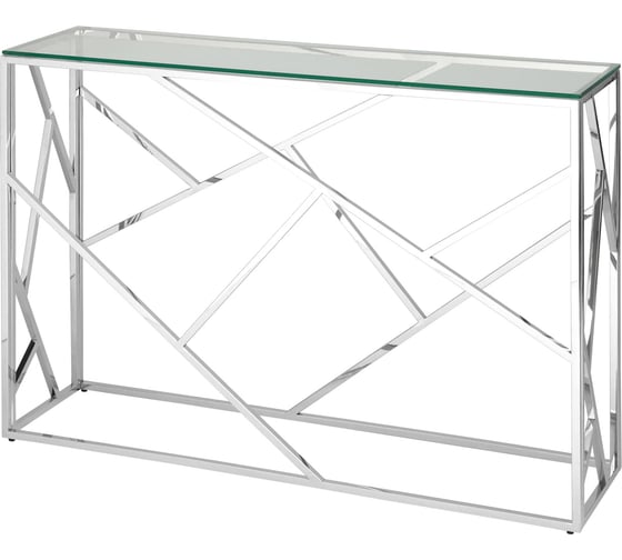 Изображение товара Консоль Стул Груп АРТ ДЕКО 115х30, прозрачное стекло, сталь серебро ECST-015 (115x30)
