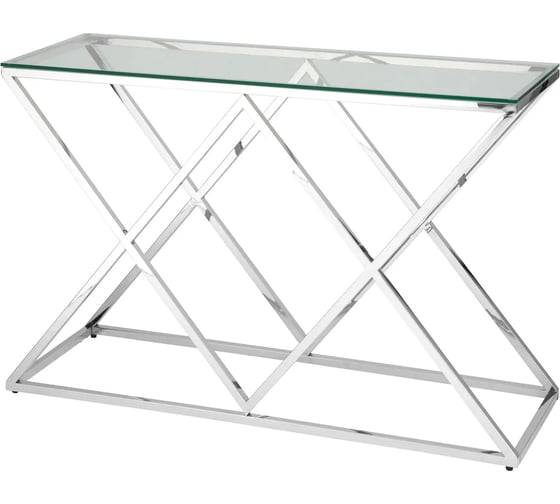 Изображение товара Консоль Стул Груп ИНСИГНИЯ 120х40, прозрачное стекло, сталь серебро ECST-026 (120x40)