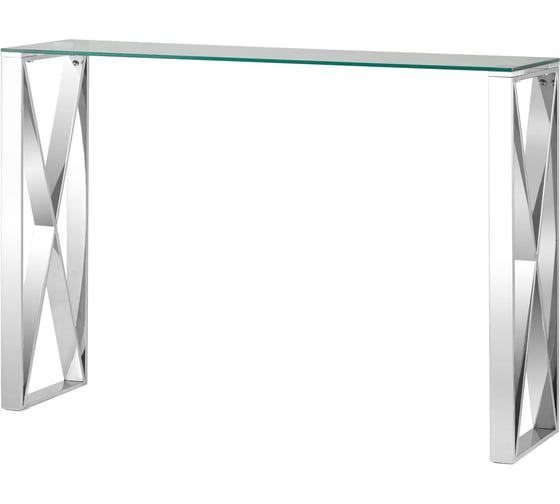 Изображение товара Консоль Стул Груп КРОСС 115х30, прозрачное стекло, сталь серебро ECST-008